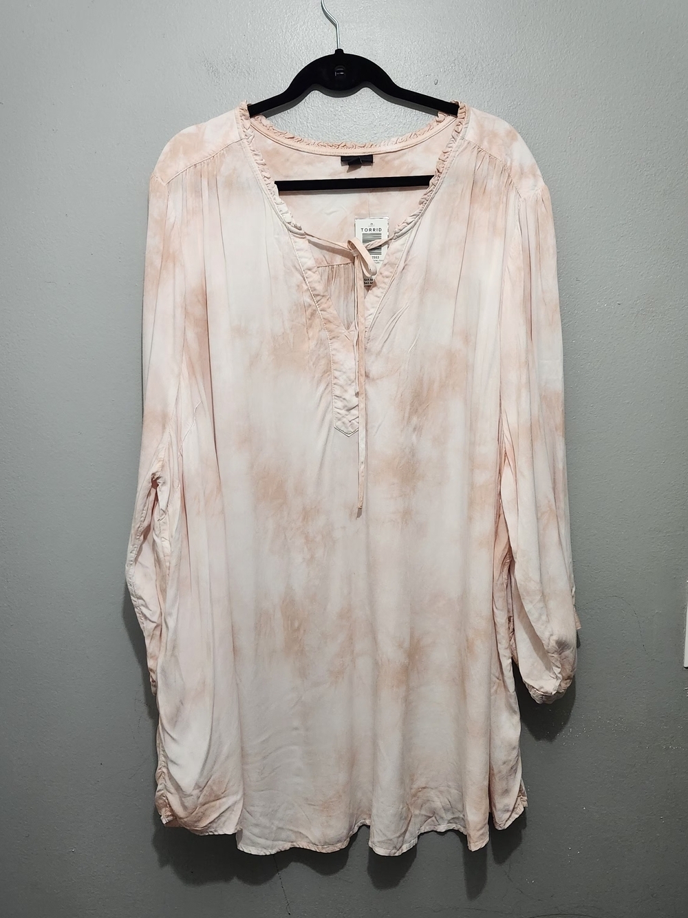 Torrid Orange Tie-Dye Peasant Tunic Top Size 5X New